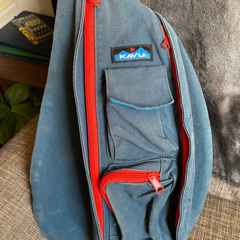 Blue Kavu Rope Sling Backpack